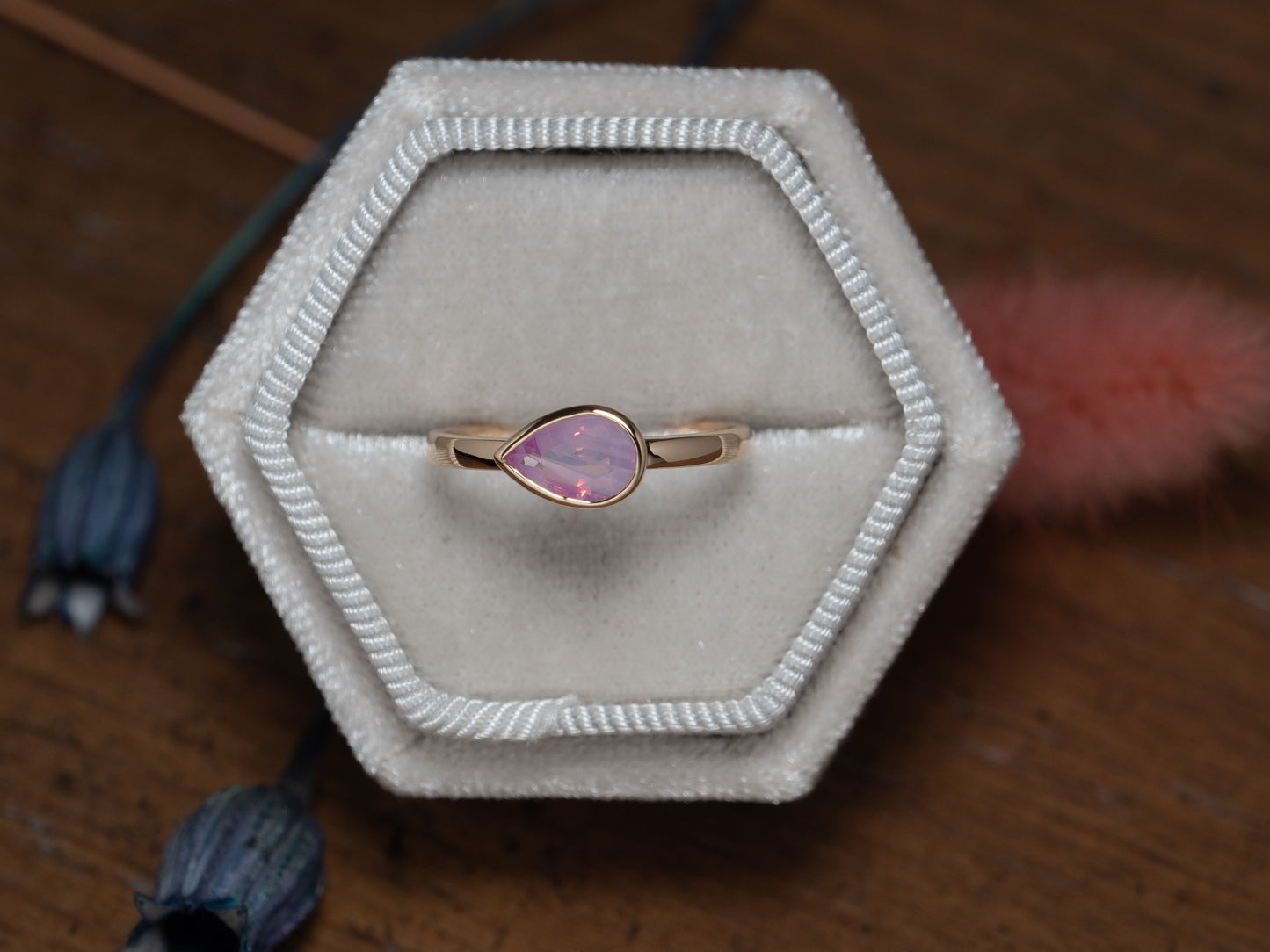 14K EW Pink Sapphire Ring
